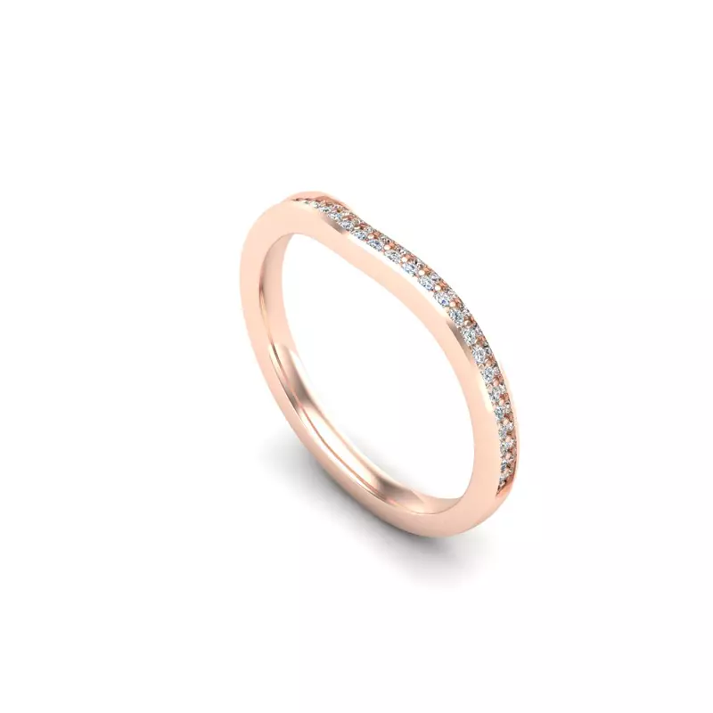 14K Rose Gold Amina Pave Band