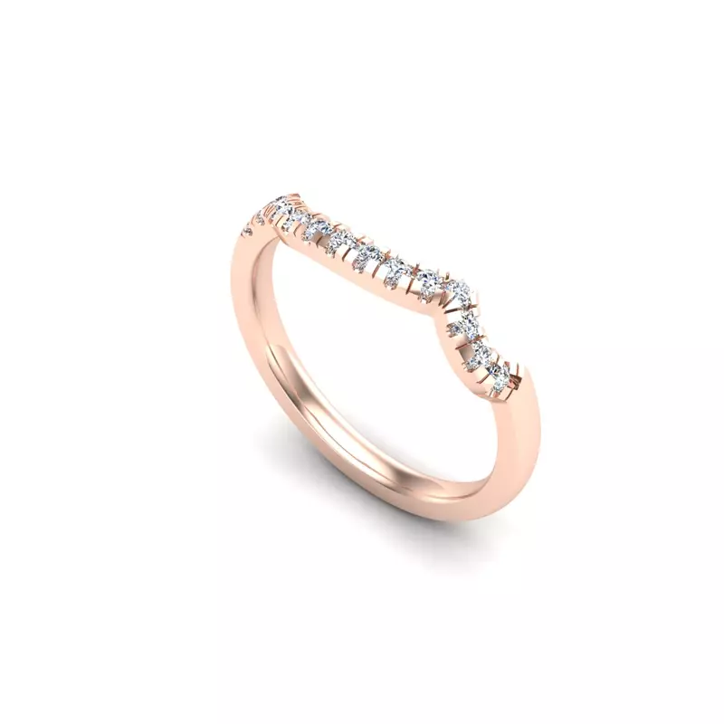 14K Rose Gold Sawyer Pave Band
