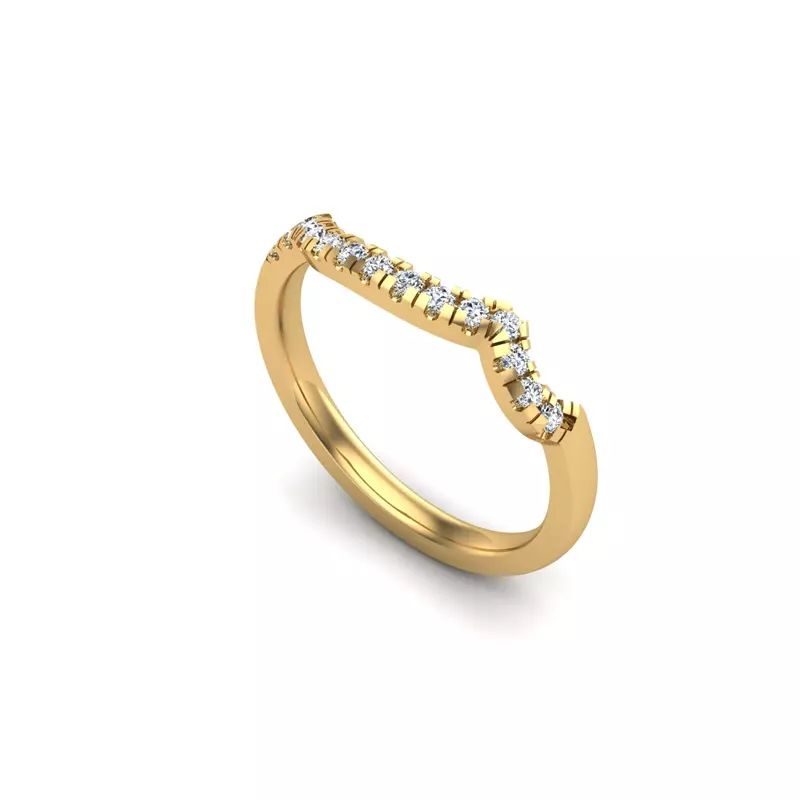 18K Yellow Gold Sawyer Pave Band