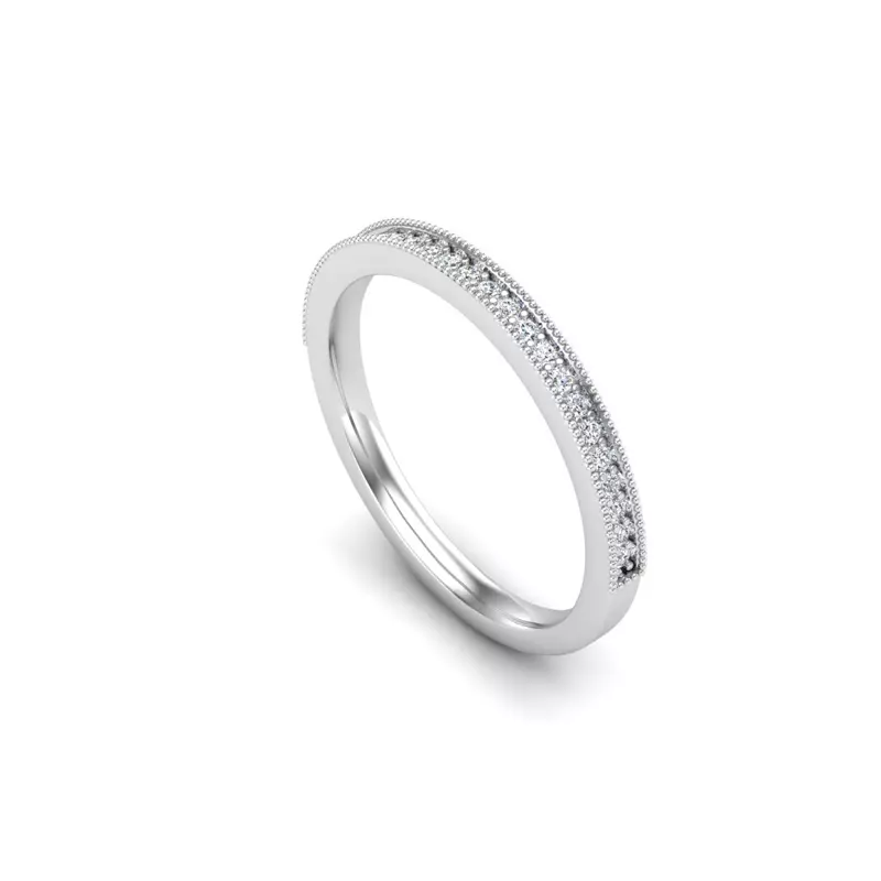 14K White Gold Fatima Pave Band