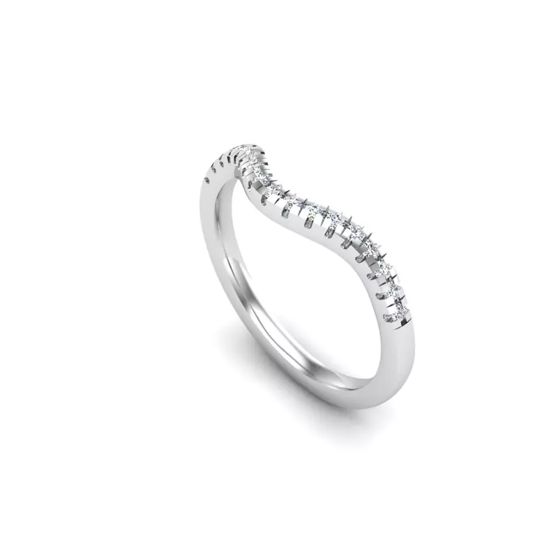 14K White Gold Ana Pave Band