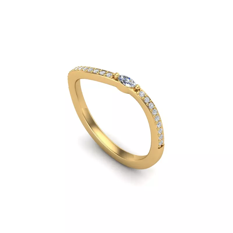 14K Yellow Gold Rebecca Pave Band