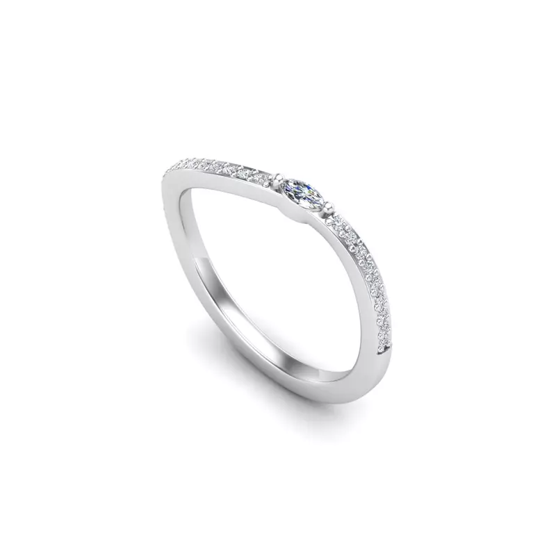 18K White Gold Rebecca Pave Band