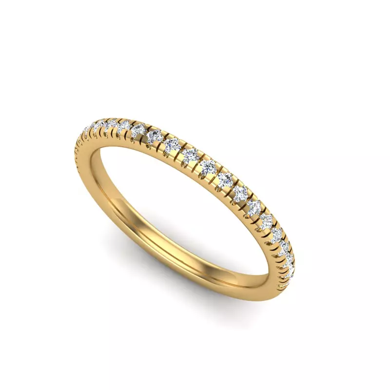 18K Yellow Gold Anaya Pave Band
