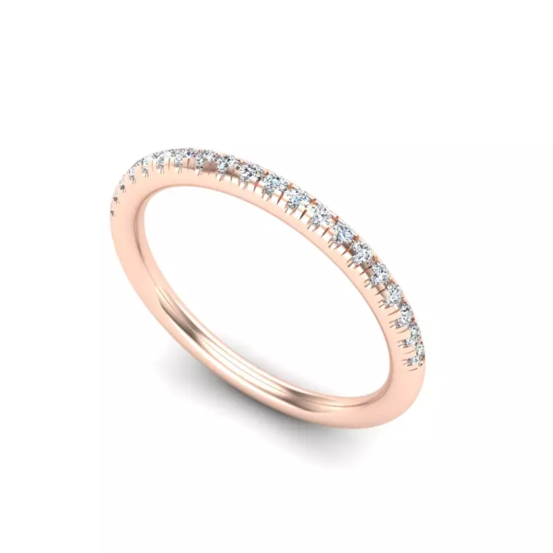 14K Rose Gold Dahlia Pave Band
