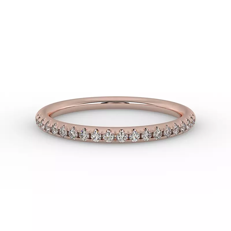 14K Rose Gold Dahlia Pave Band