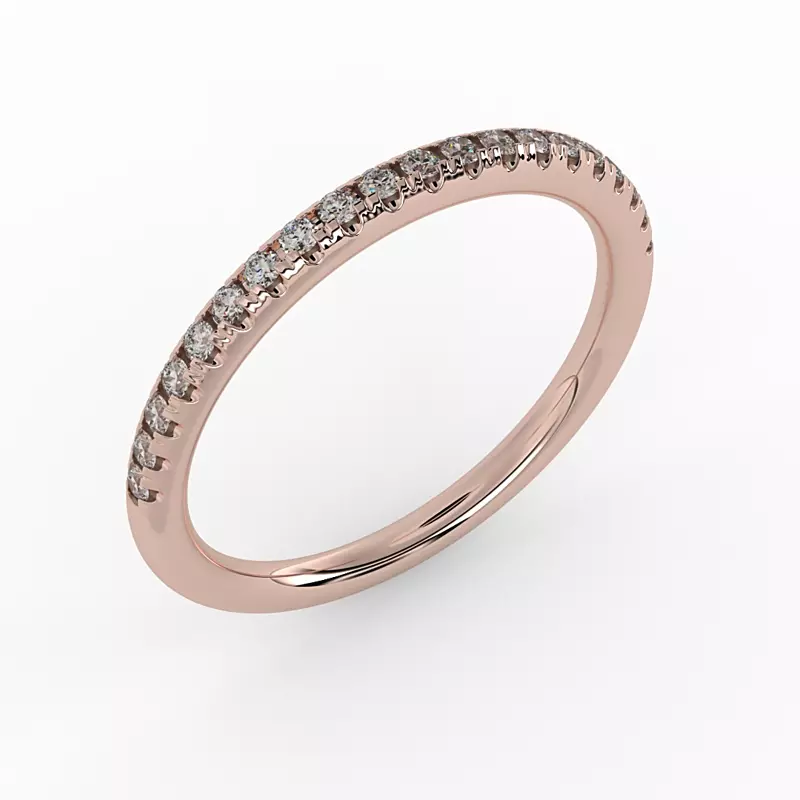 14K Rose Gold Dahlia Pave Band