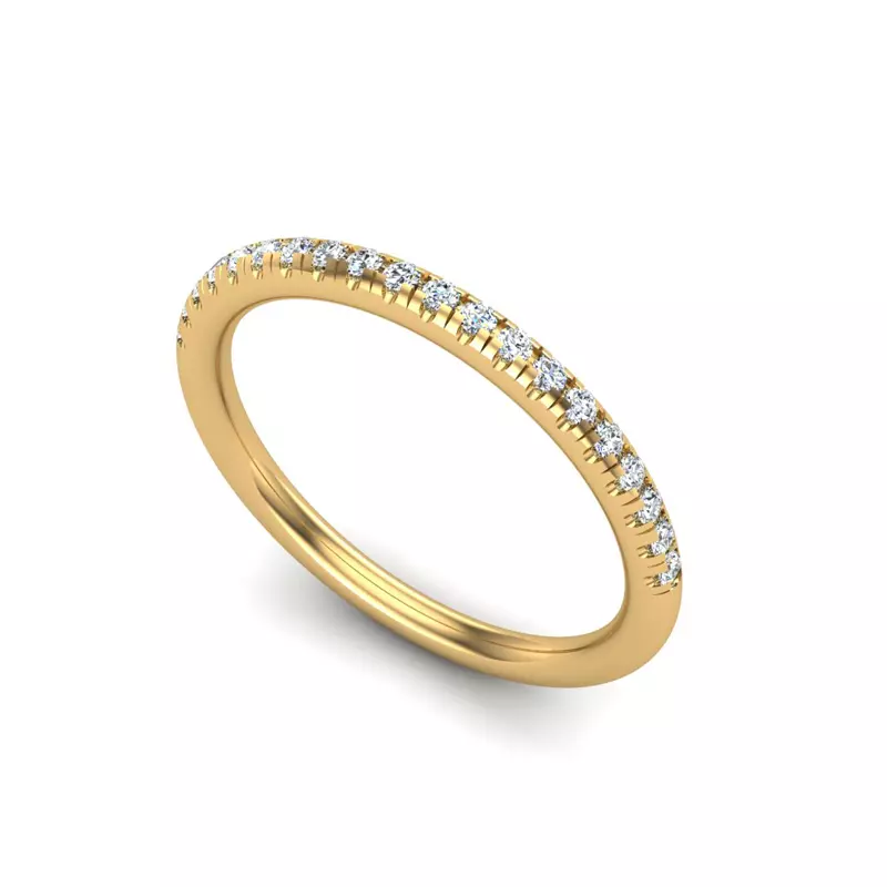 14K Yellow Gold Dahlia Pave Band