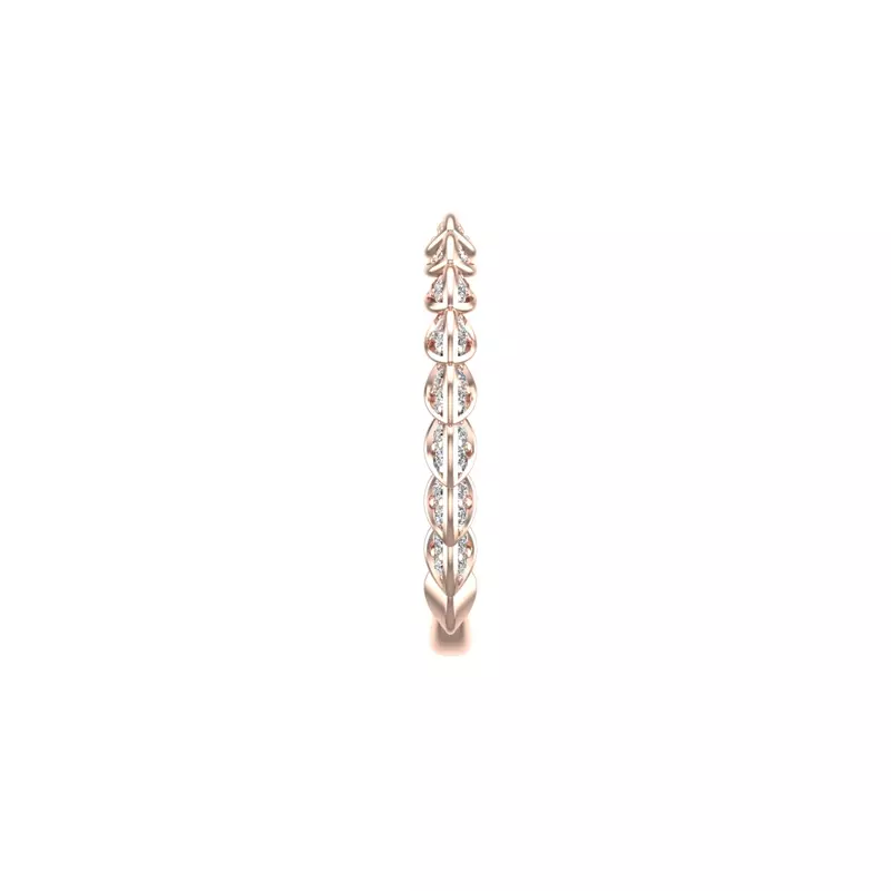 14K Rose Gold Cataleya Pave Leaf Band