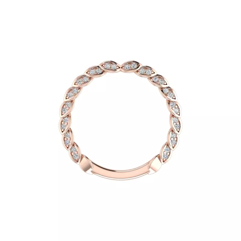 14K Rose Gold Cataleya Pave Leaf Band