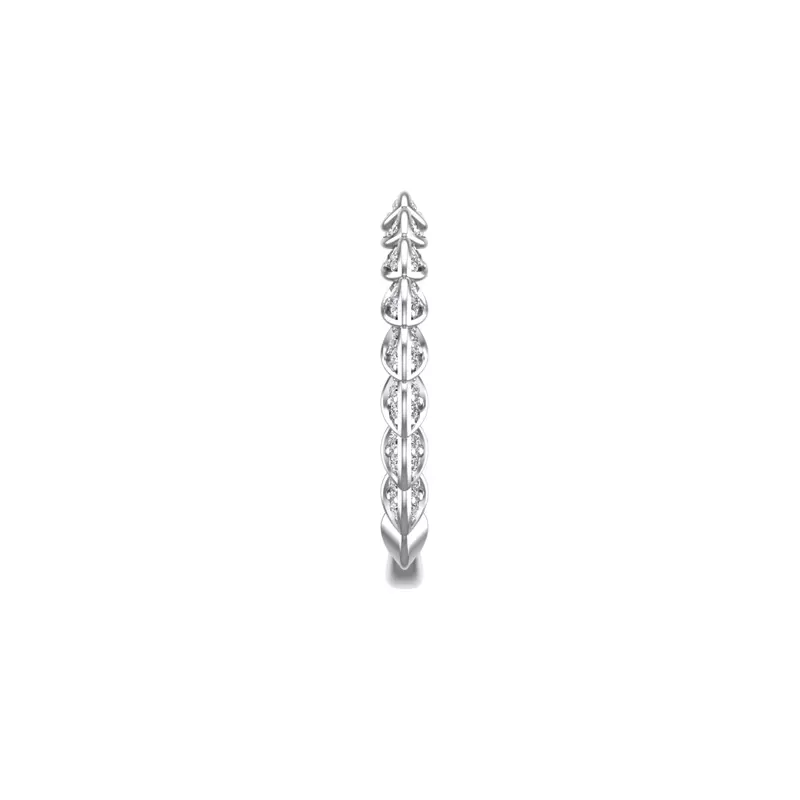 14K White Gold Cataleya Pave Leaf Band