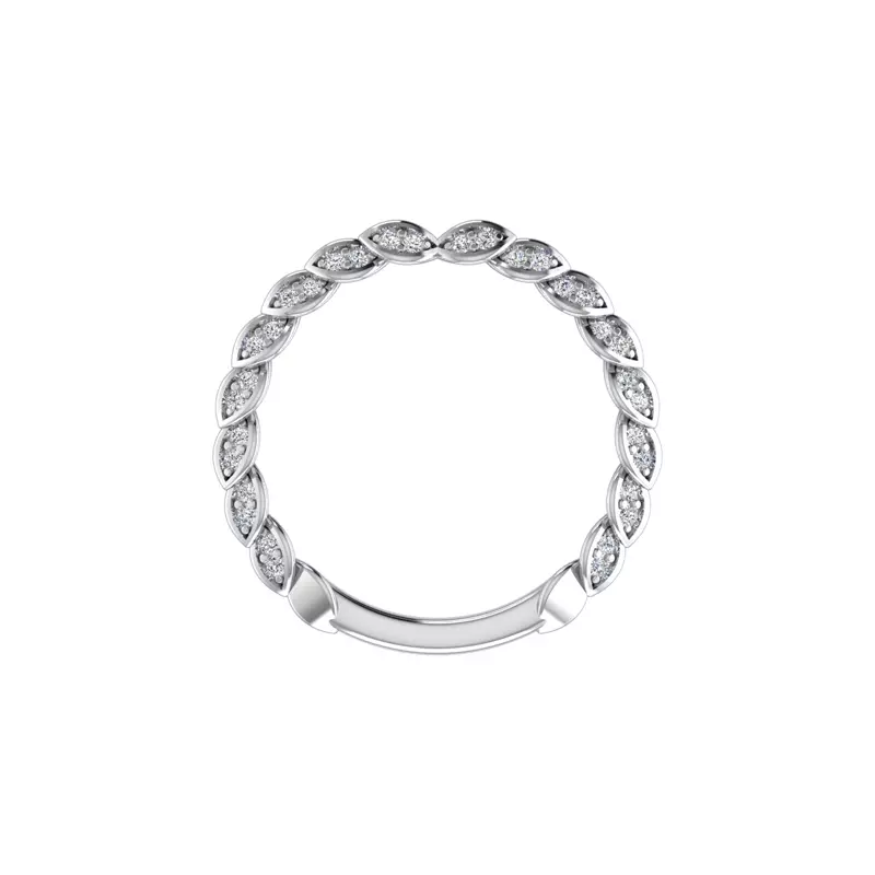 14K White Gold Cataleya Pave Leaf Band