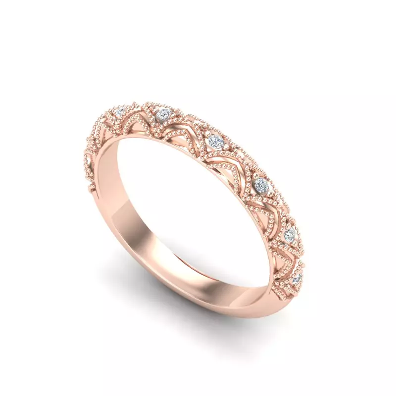 14K Rose Gold Rylie Pave Band