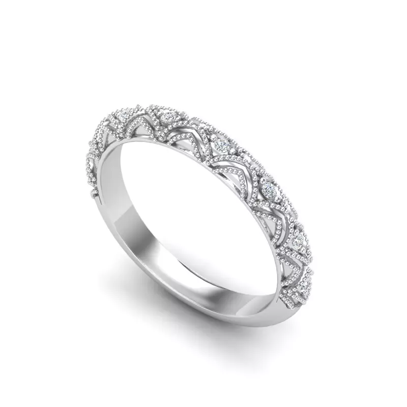 14K White Gold Rylie Pave Band