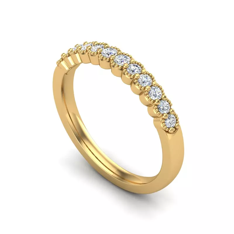 18K Yellow Gold Vivienne Pave Band