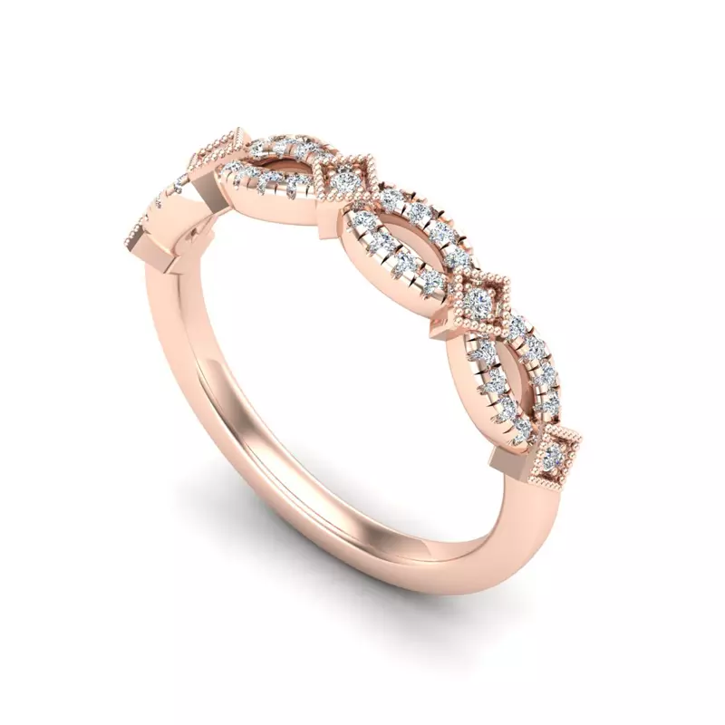 14K Rose Gold Brooklynn Pave Band