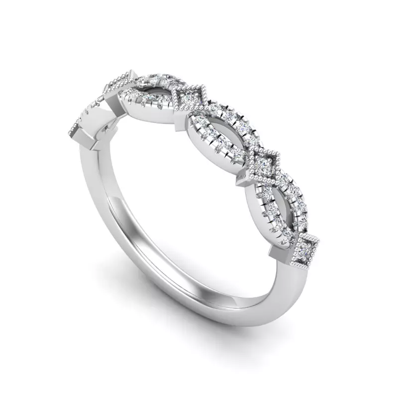 14K White Gold Brooklynn Pave Band