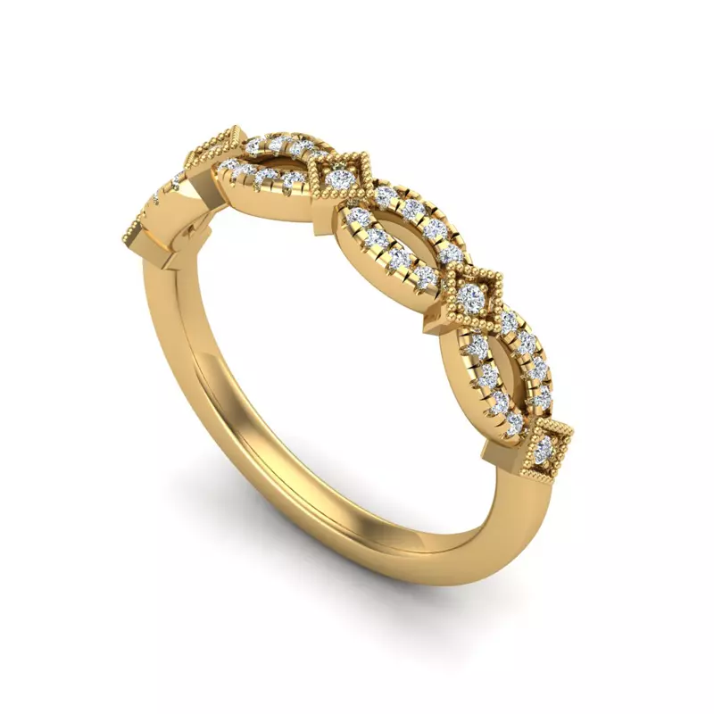 14K Yellow Gold Brooklynn Pave Band