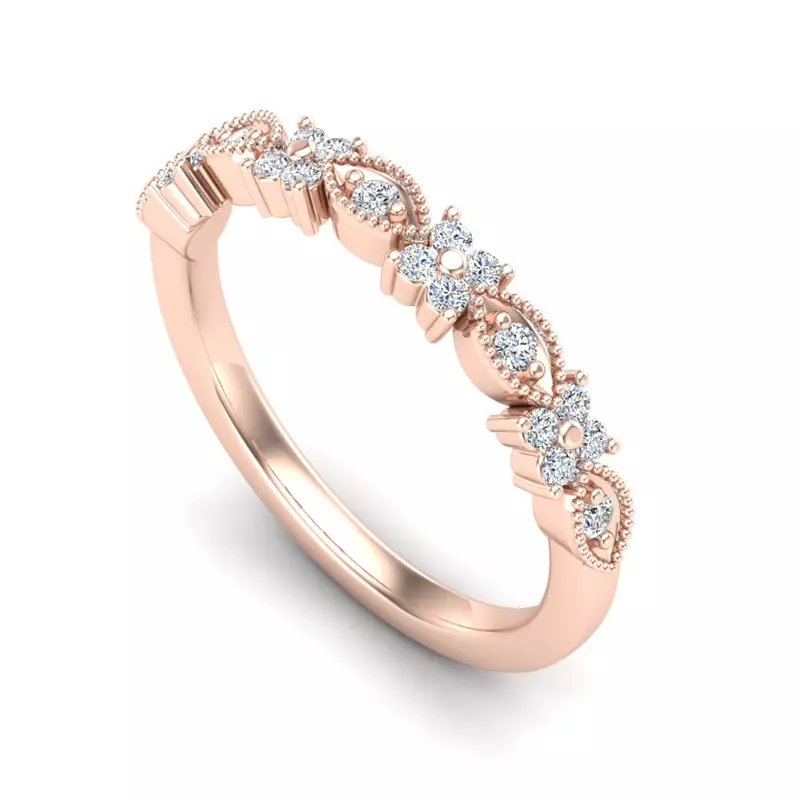 14K Rose Gold Evangeline Pave Band