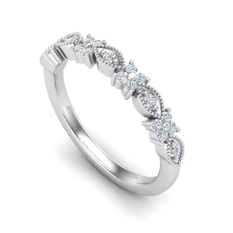 14K White Gold Evangeline Pave Band