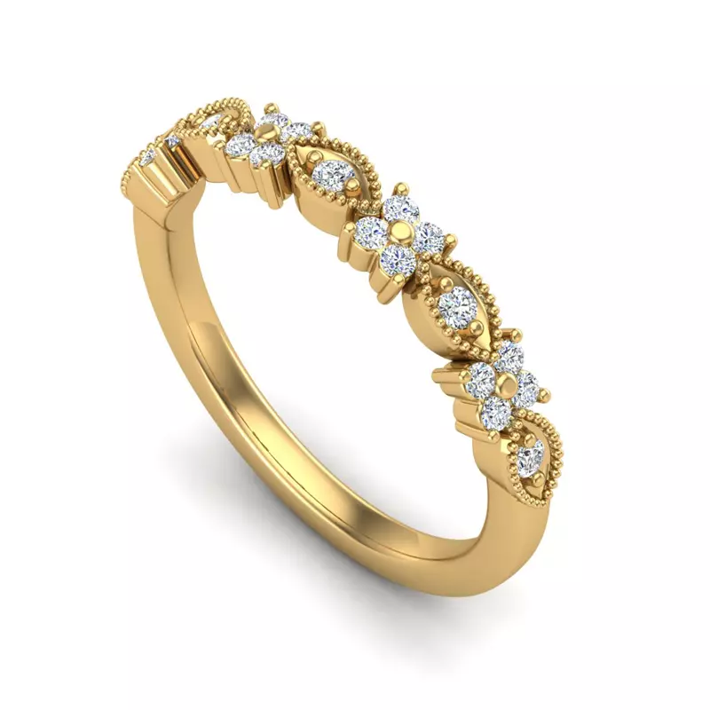 18K Yellow Gold Evangeline Pave Band