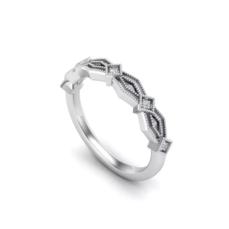 14K White Gold Camille Pave Band