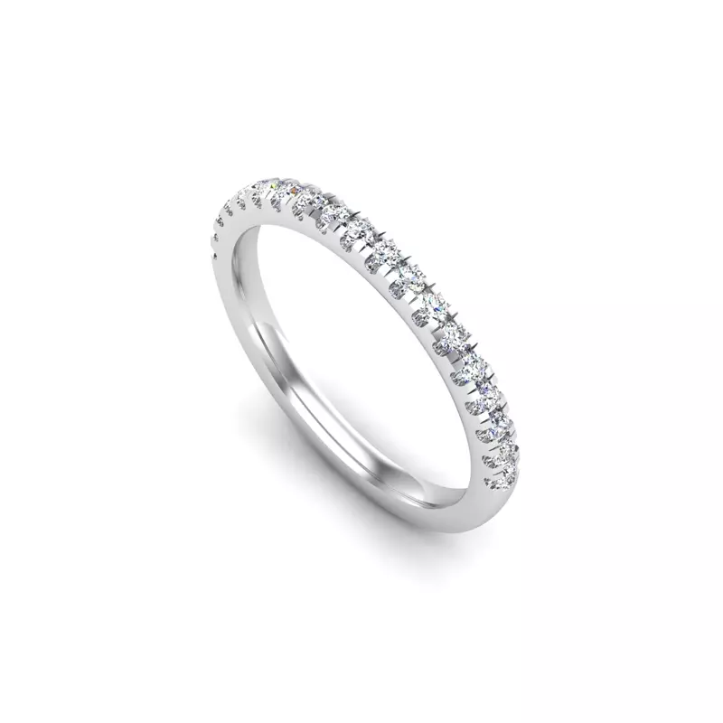 14K White Gold Reign Pave Band
