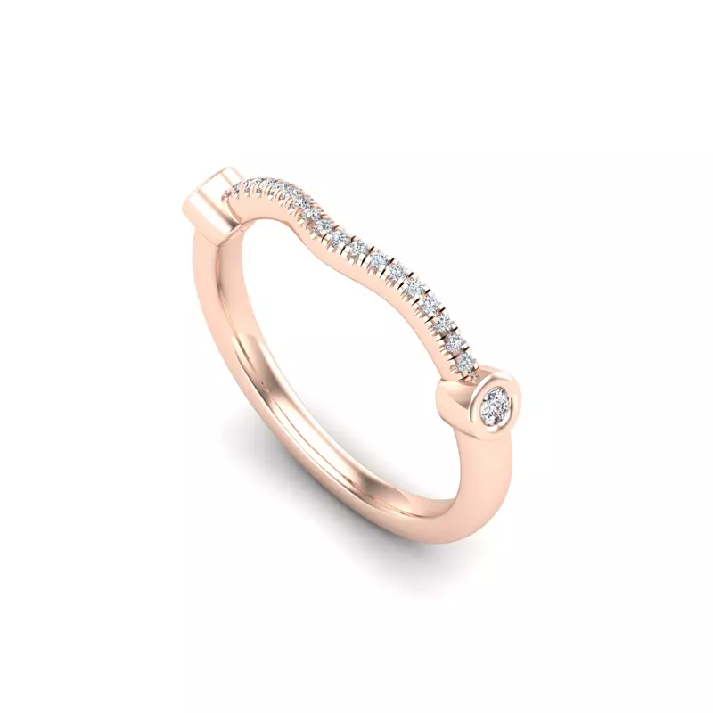 14K Rose Gold Catherine Pave Band