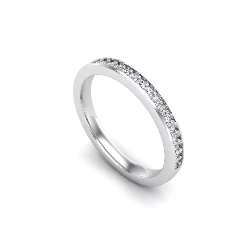 14K White Gold Wren Pave Band