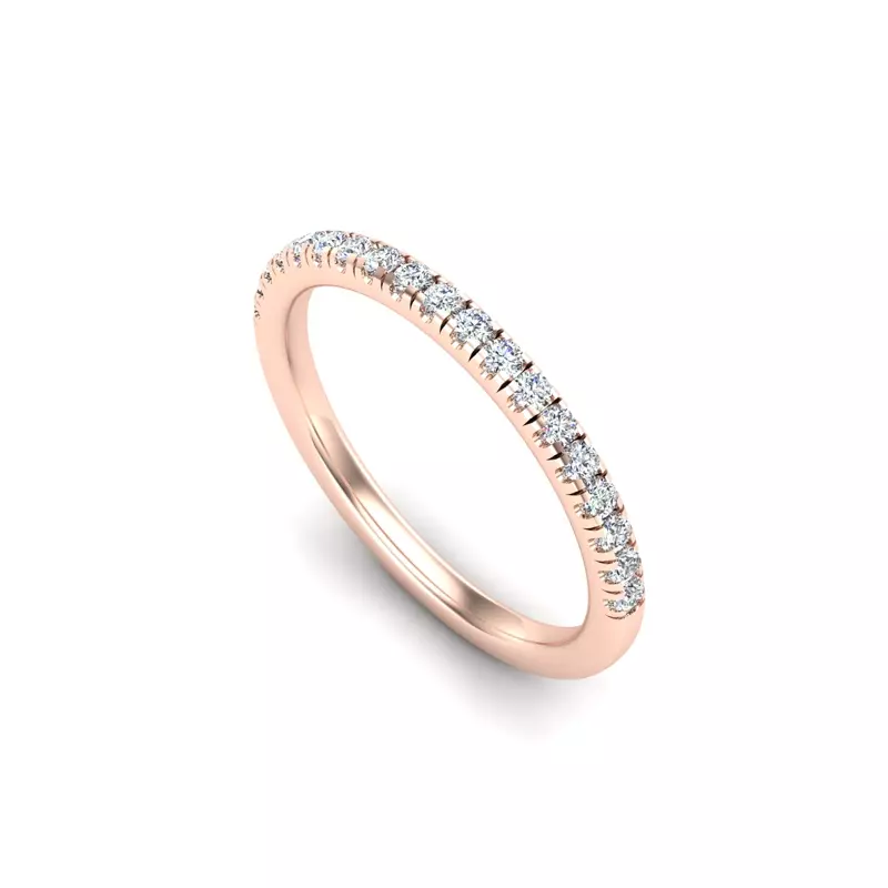 14K Rose Gold Lucille Pave Band