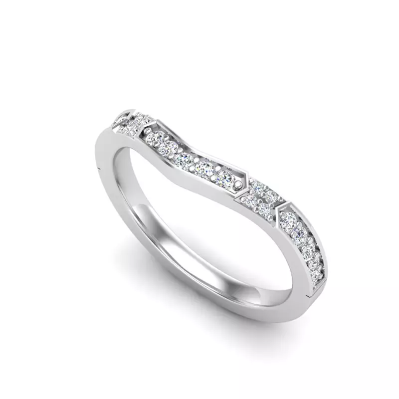 14K White Gold Alessandra Pave Band