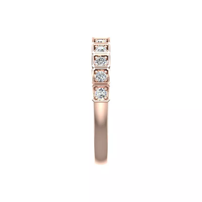 14K Rose Gold Kenzie Square Pave Band