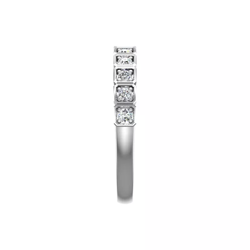 14K White Gold Kenzie Square Pave Band