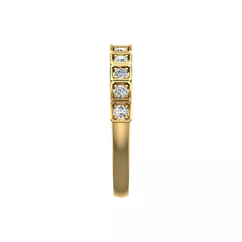 14K Yellow Gold Kenzie Square Pave Band