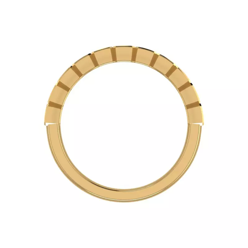 14K Yellow Gold Kenzie Square Pave Band