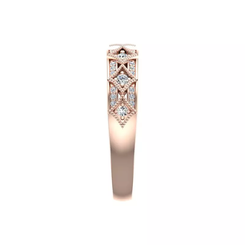 14K Rose Gold Paige Art Deco Diamond Band