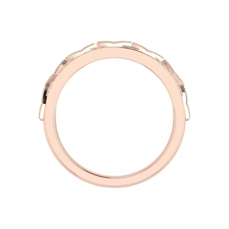14K Rose Gold Paige Art Deco Diamond Band