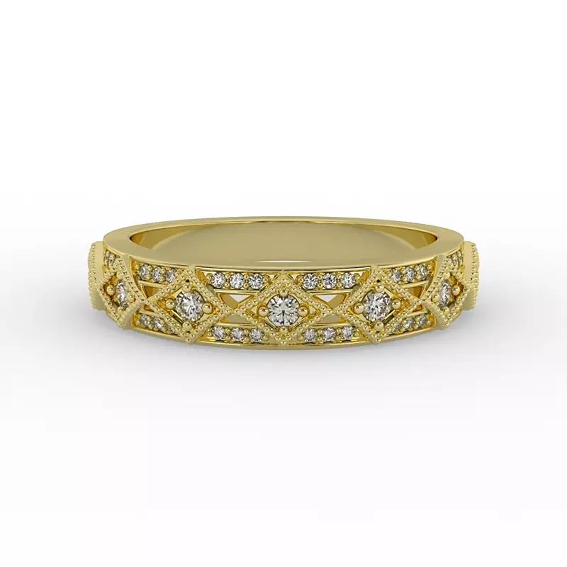 14K Yellow Gold Paige Art Deco Diamond Band