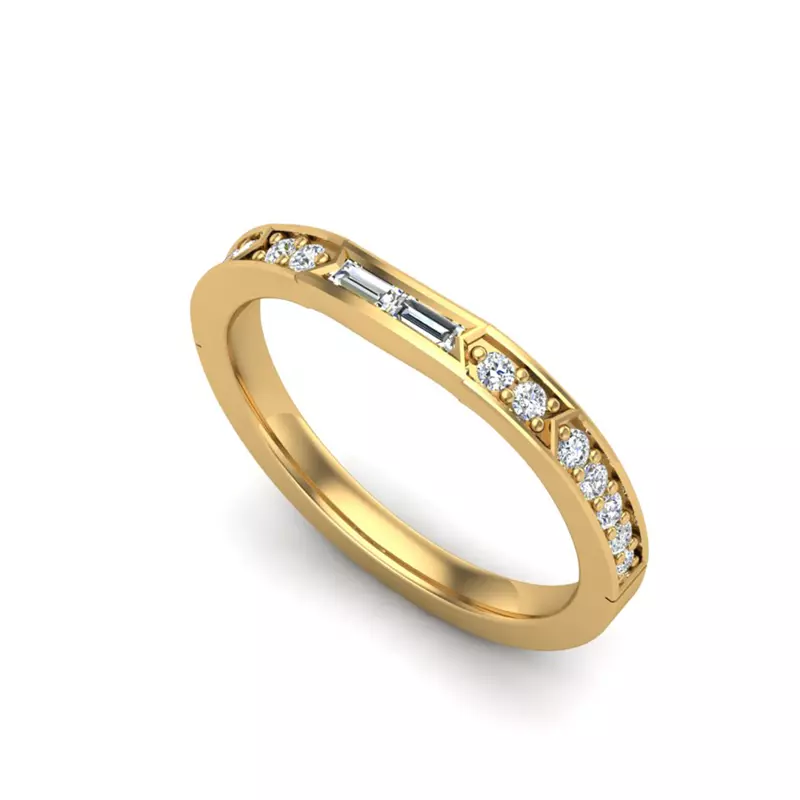14K Yellow Gold Elle Pave Band