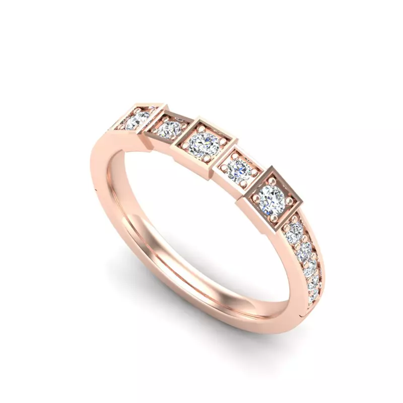 14K Rose Gold Everlee Pave Band