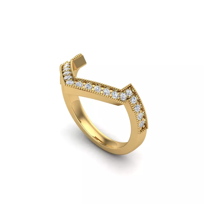 14K Yellow Gold Haisley Pave Band