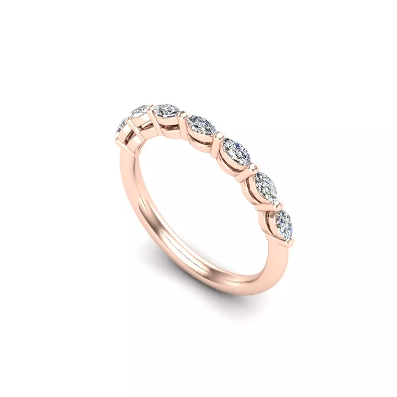 14K Rose Gold Aubrey Marquise Band