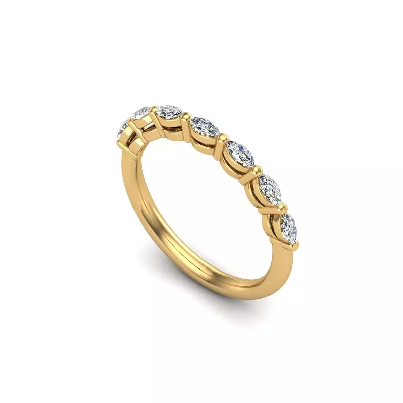 14K Yellow Gold Aubrey Marquise Band