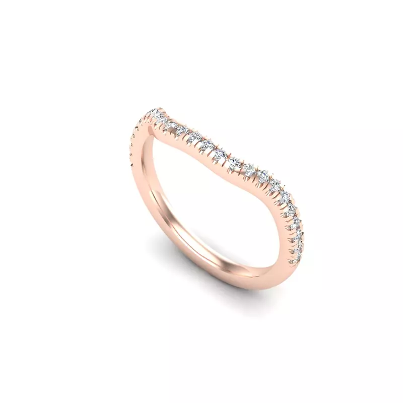 14K Rose Gold Aaliyah Pave Band