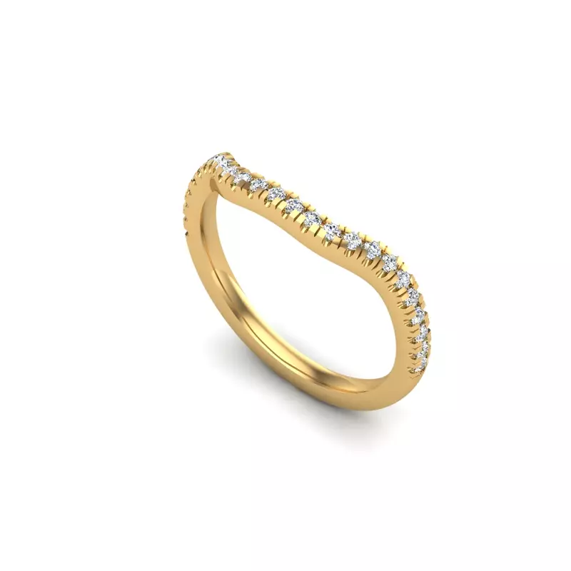14K Yellow Gold Aaliyah Pave Band