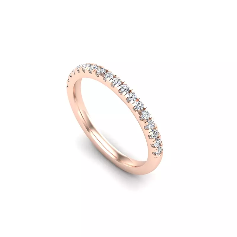 14K Rose Gold Scarlet Pave Band