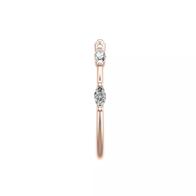 14K Rose Gold Navy Pave Band