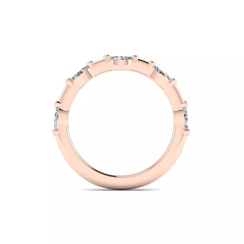 14K Rose Gold Navy Pave Band