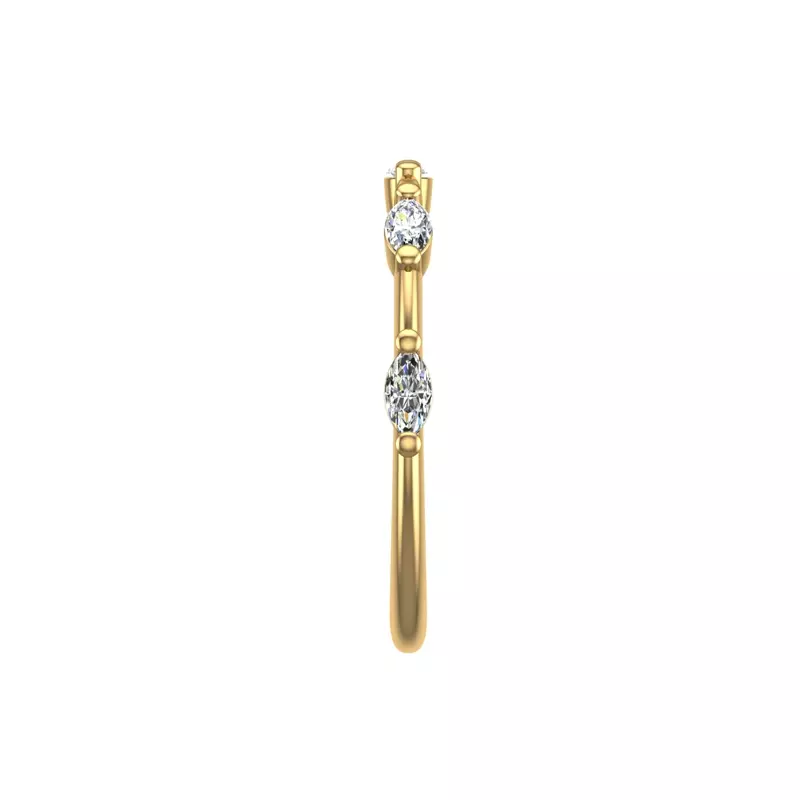 14K Yellow Gold Navy Pave Band