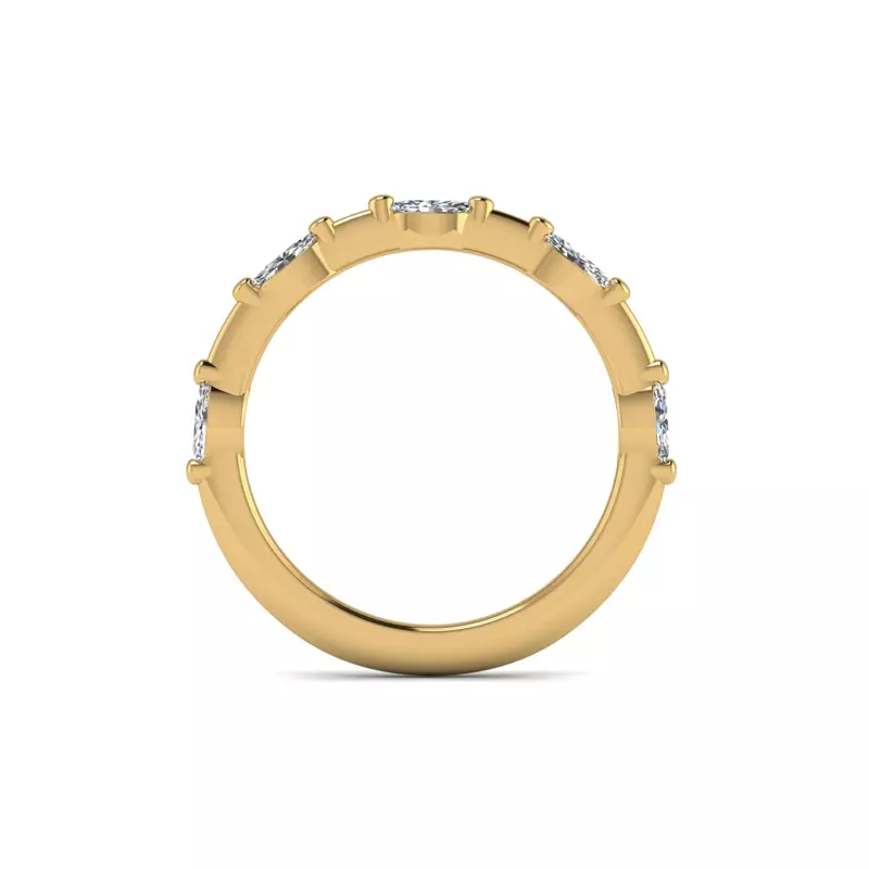 14K Yellow Gold Navy Pave Band